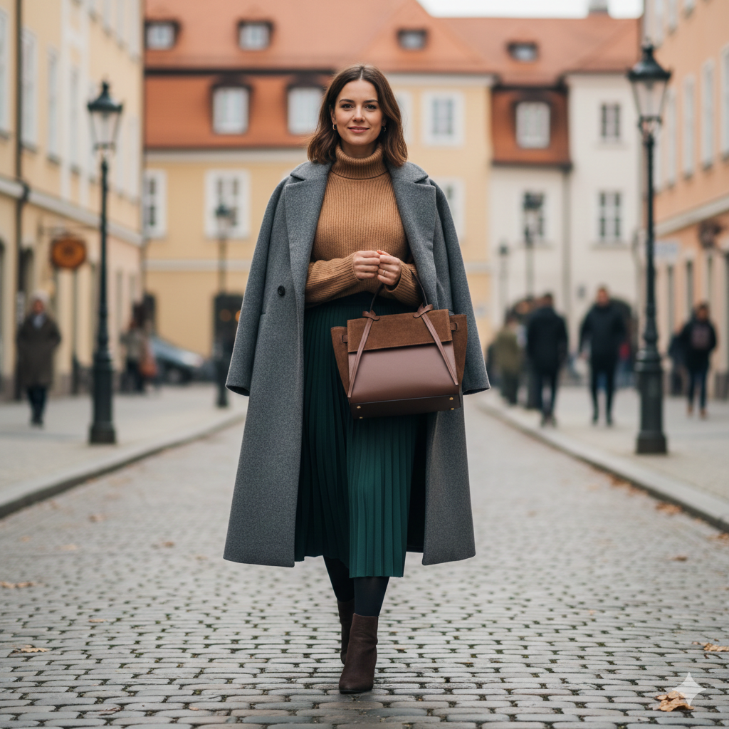 Women's bag made of natural suede dark brown Erika