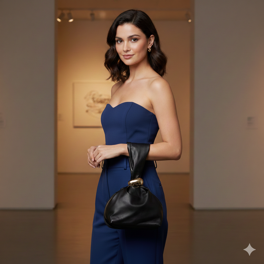 Borsa da donna in vera pelle nera Eliza