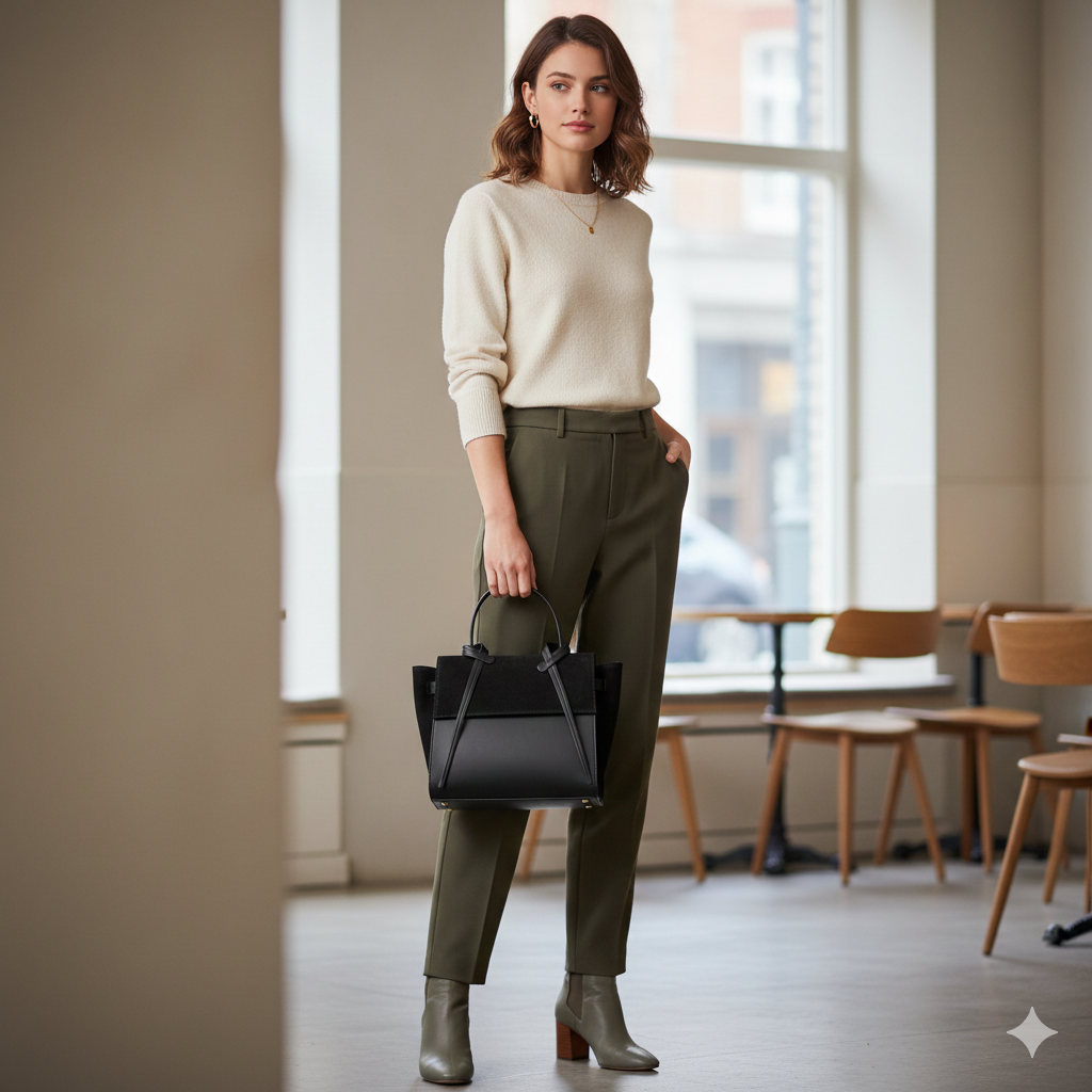 Women's bag made of natural black suede leather Erika