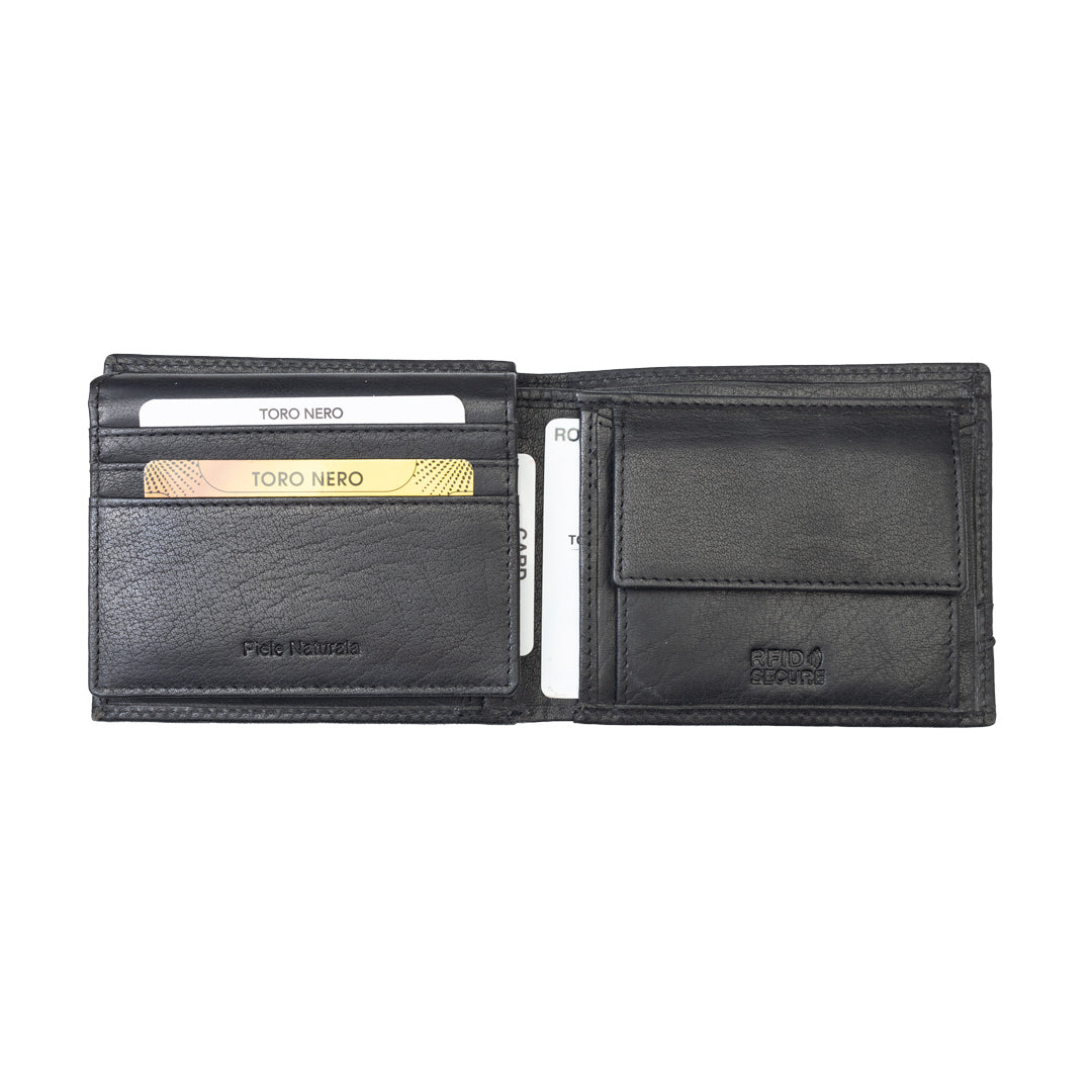 Portofel barbati din piele naturala negru Andy,protectie RFID