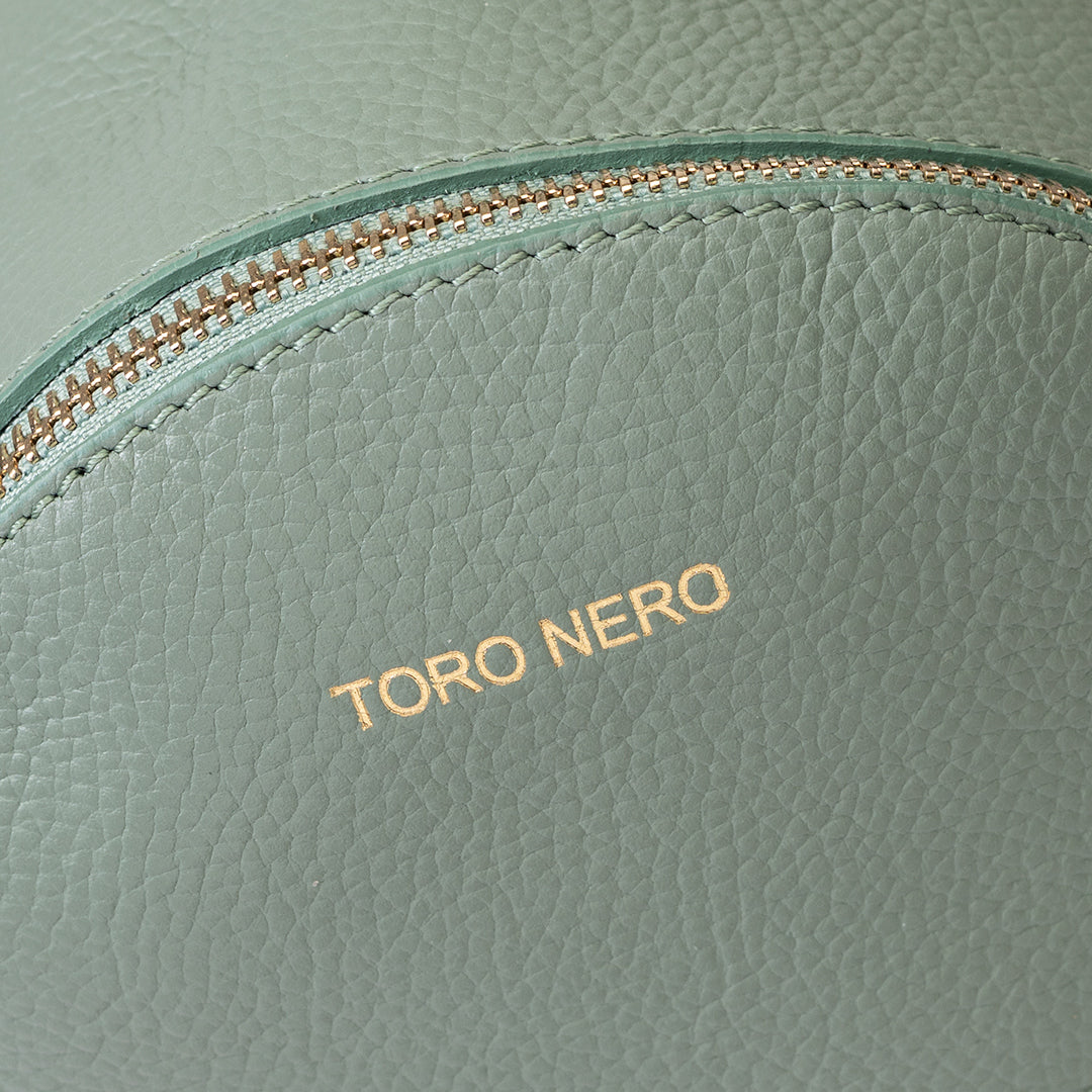 Damenrucksack aus echtem salbeigrünem Leder Teen Spirit
