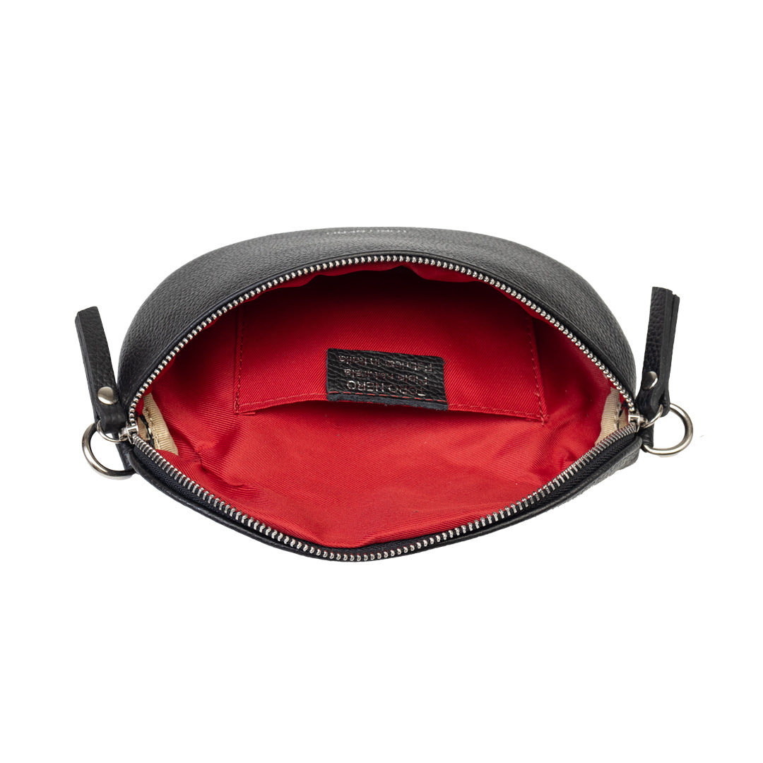 Ženska torbica od prirodne crne kože Waist Glam