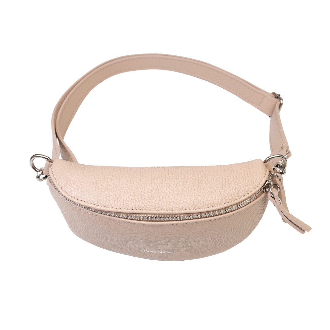 Ženska ručna torbica od prirodne kože svijetloružičaste boje Waist Glam