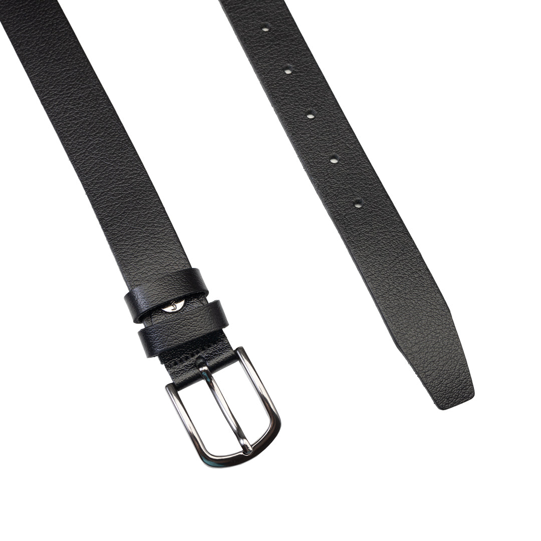 Cinturón para niños de cuero natural negro New kids