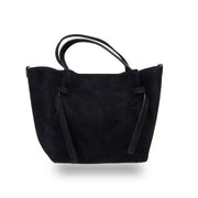 Damska torba z naturalnego zamszu, czarna Loretta
